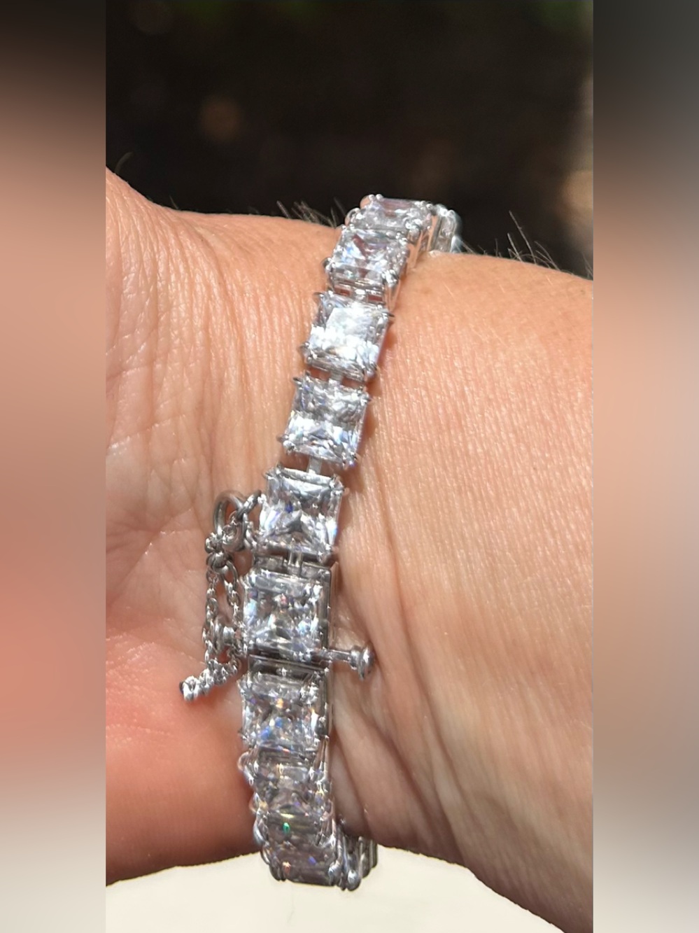 NWOT Swarovski Matrix Square-Set Tennis Bracelet - Picture 4 of 10